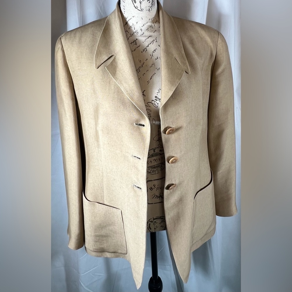 Donna Karen New York Made in Italy Camel Jacket Size 8